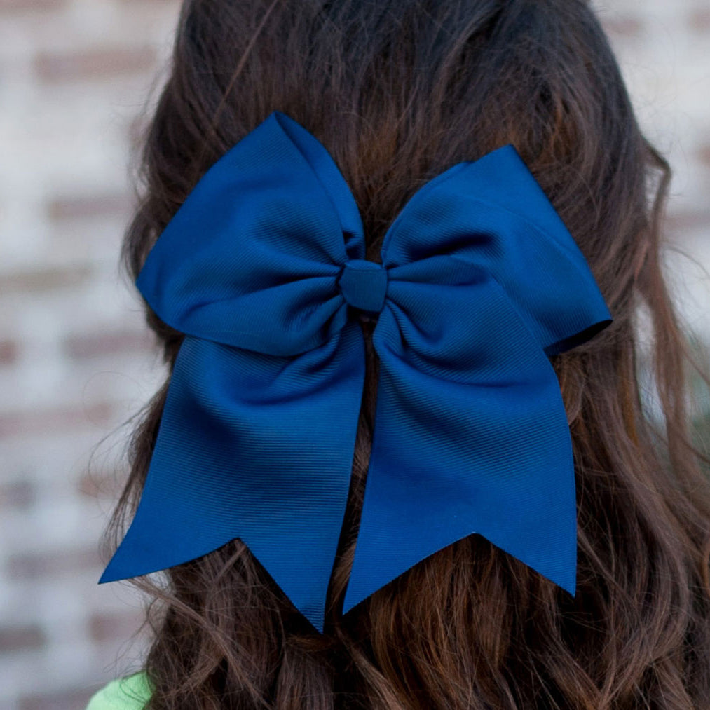 Monogrammed Navy Hair Bow