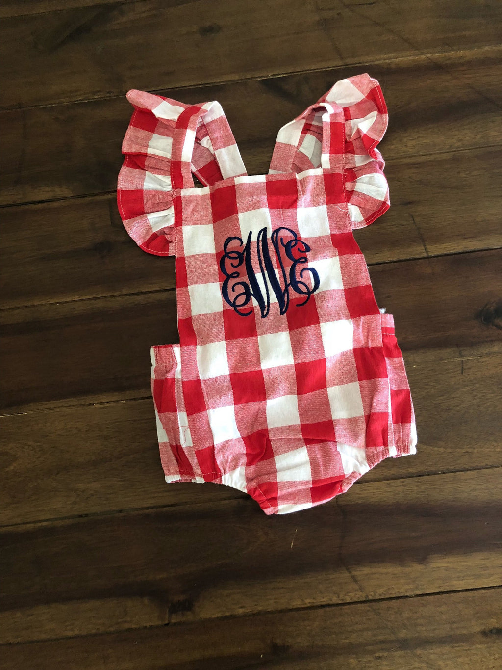 Baby Girl Red Gingham Bubble