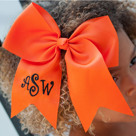 Monogrammed Black Hair Bow