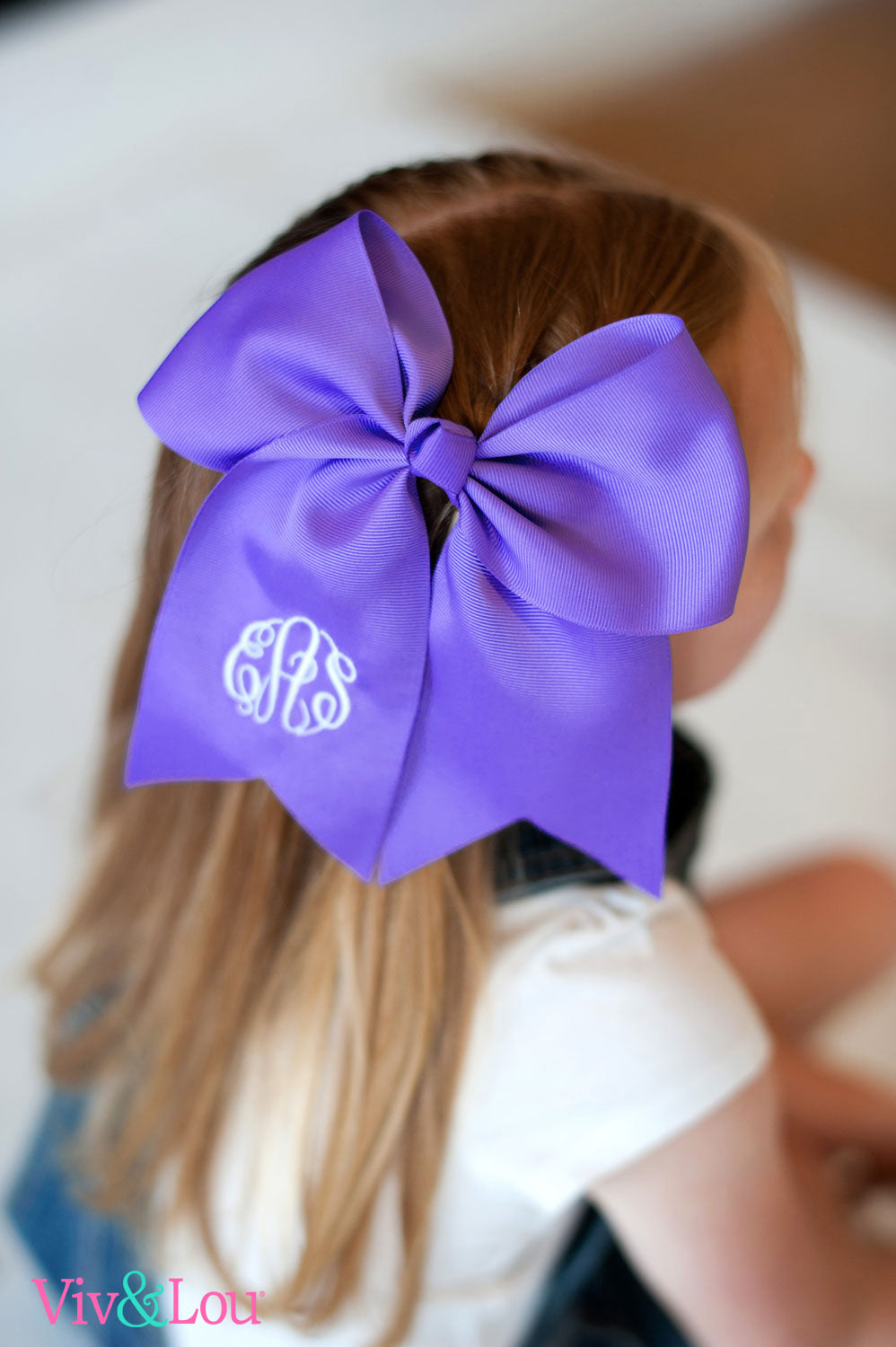 Monogrammed Purple Hair Bow