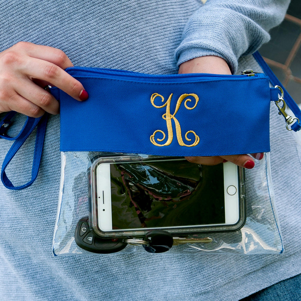 Royal Blue Clear Zip Pouch