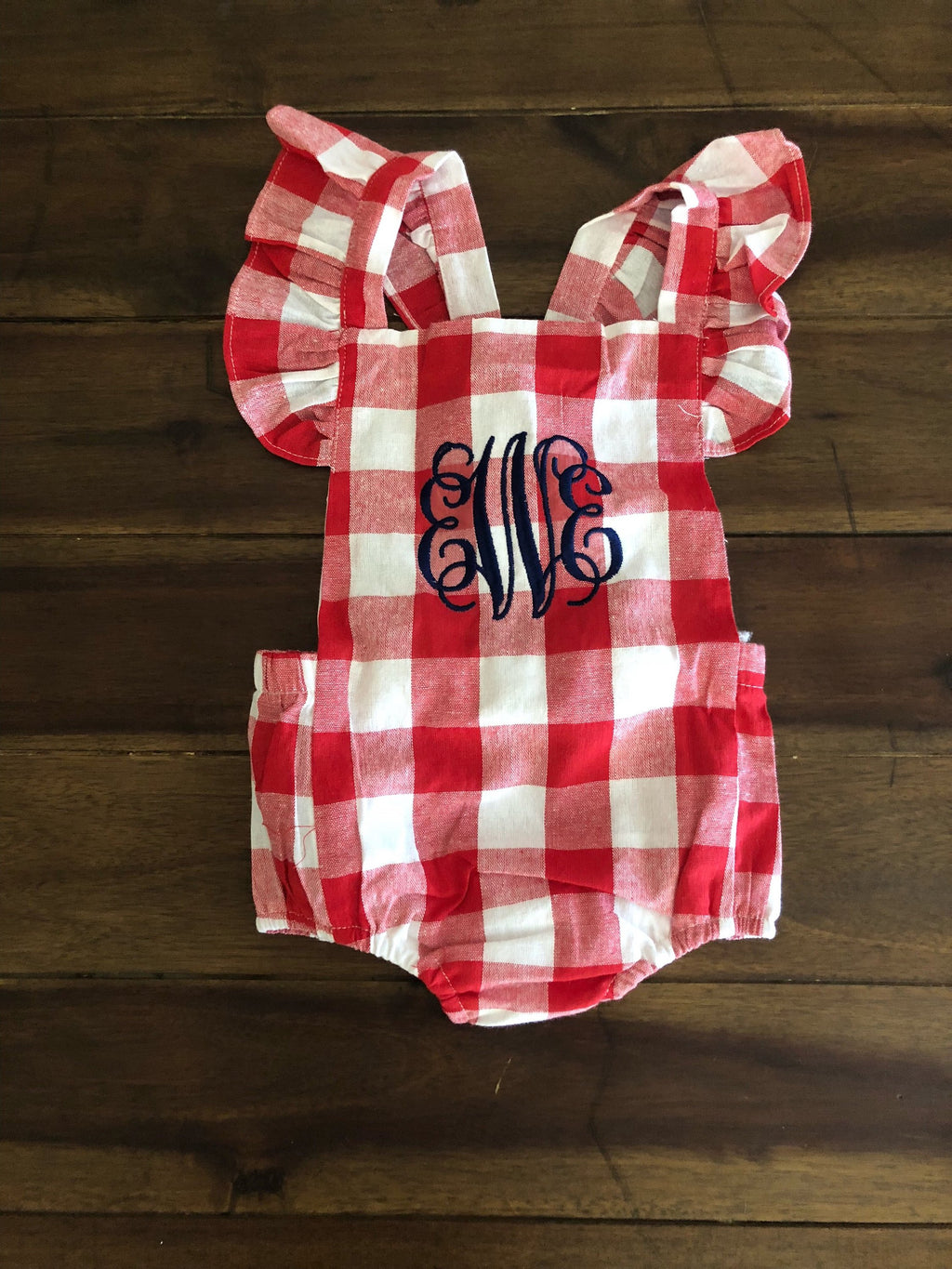 Baby Girl Red Gingham Bubble