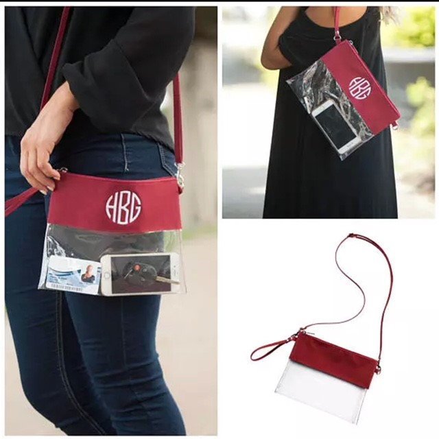 Monogrammed Clear Stadium Game Day Purse