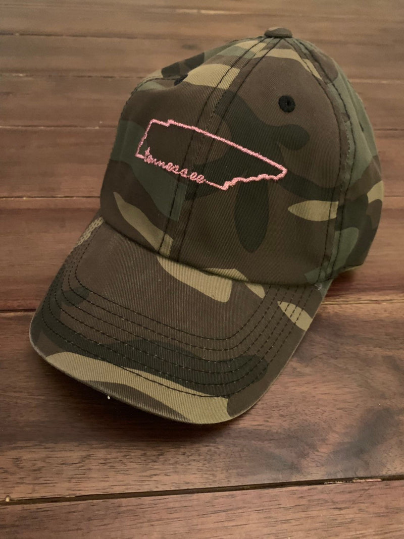Tennessee Camo Hat | Tennessee State Camo Baseball Cap | Tennessee Outline Gift | Birthday Gift
