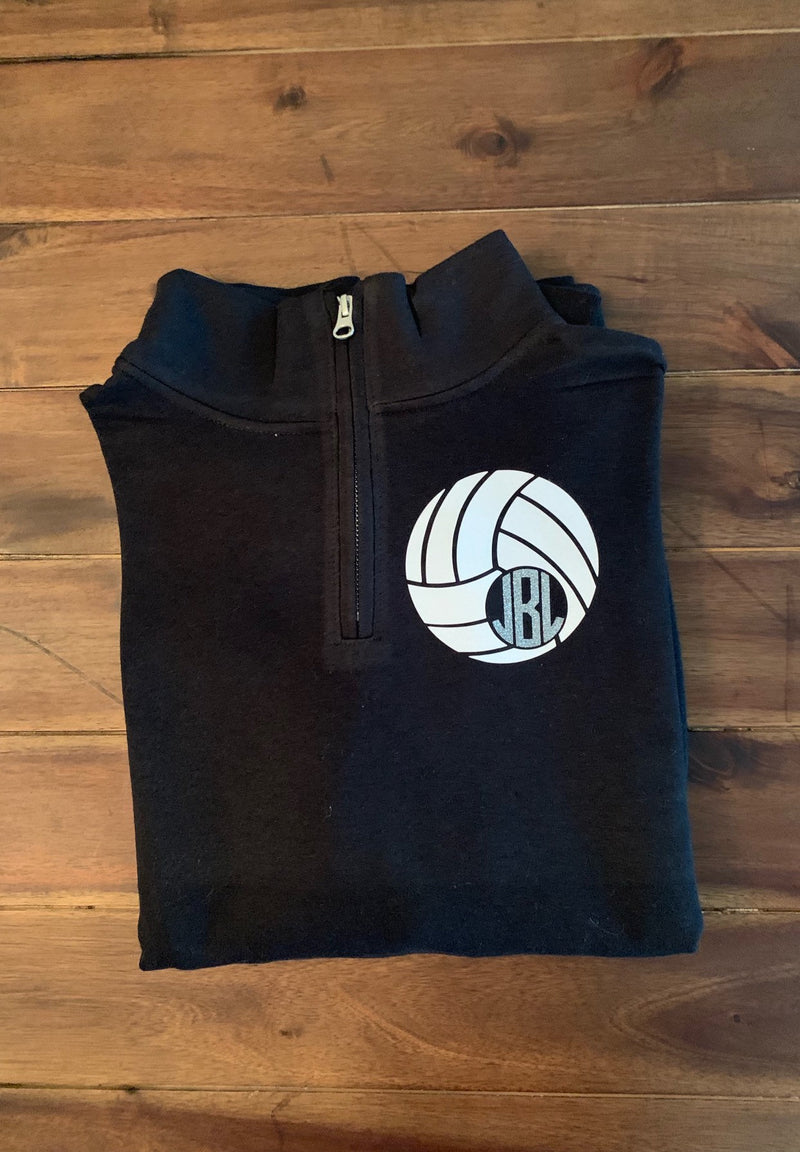 Volleyball Monogrammed Zip-Up | Sports Monogrammed Pullover | Monogrammed Volleyball Gift