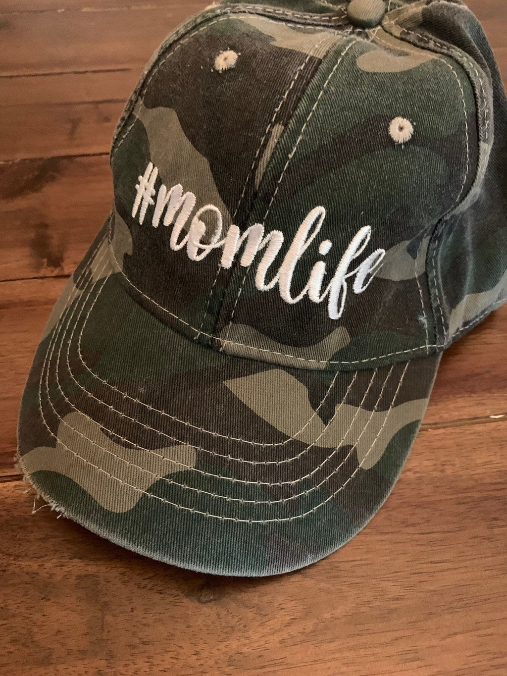 Monogrammed #momlife Camo Hat