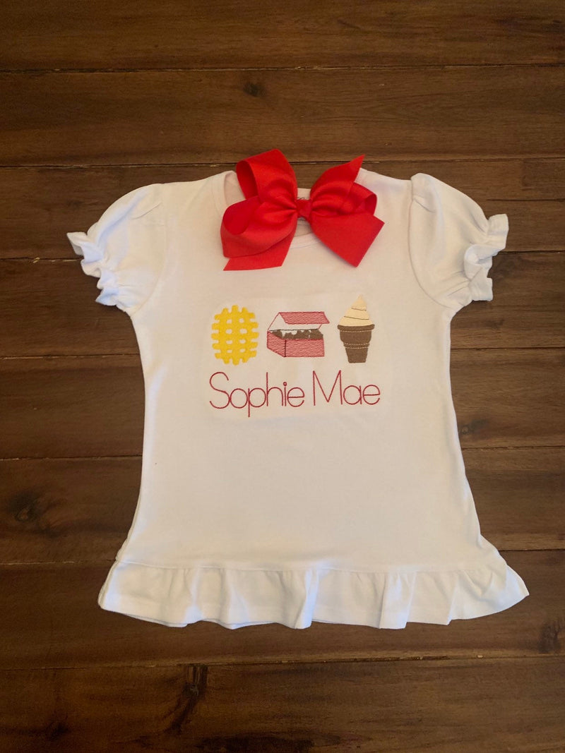 Girls Monogrammed Chick-fil-A Trio Top