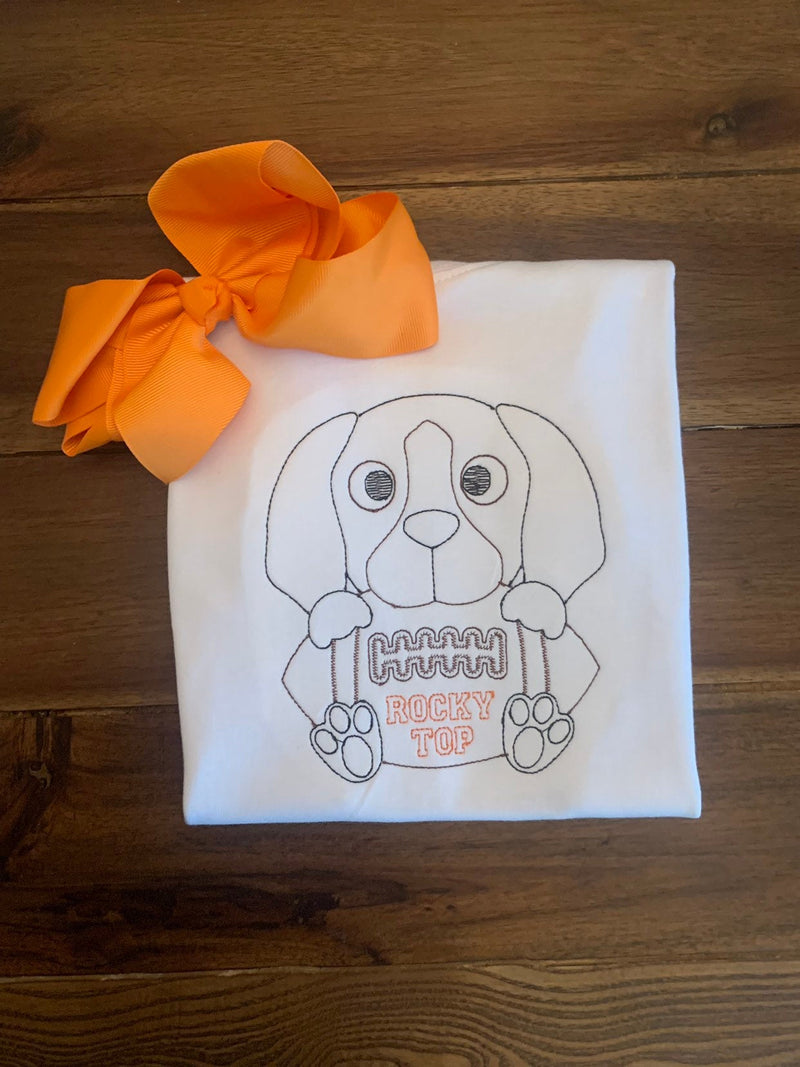 Rocky Top Hound Dog Shirt | Vintage Stitch University of Tennessee Shirt | Custom College Football Shirt
