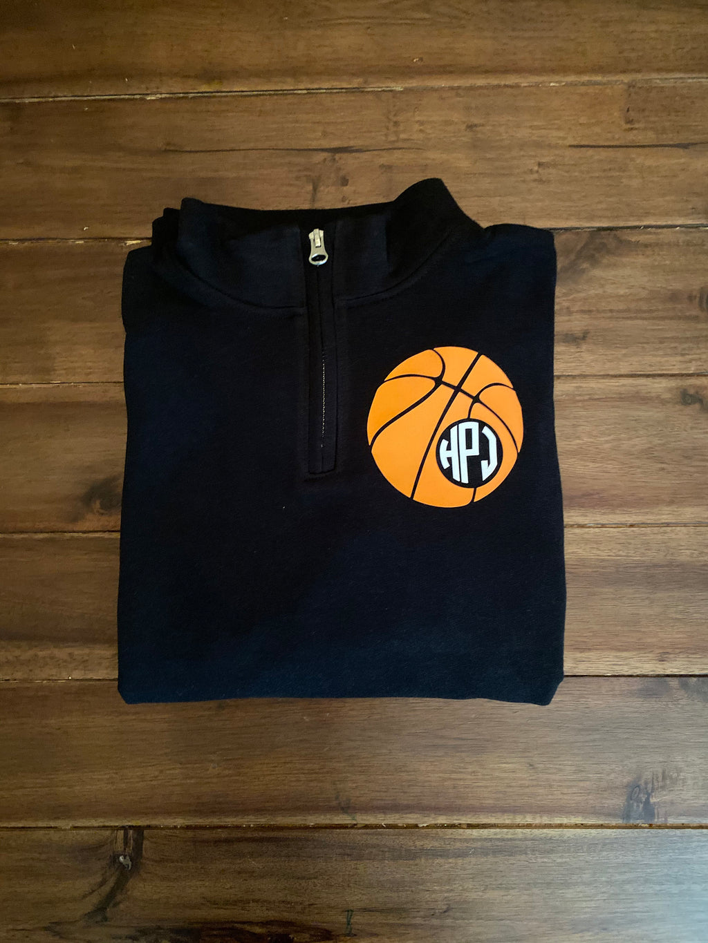 Basketball Monogrammed Zip-Up | Sports Monogrammed Pullover | Monogrammed Basketball Gift