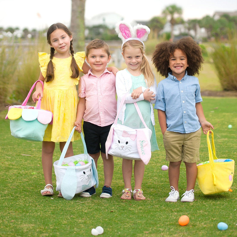 Monogrammed Kids Plush Easter Bunny Basket
