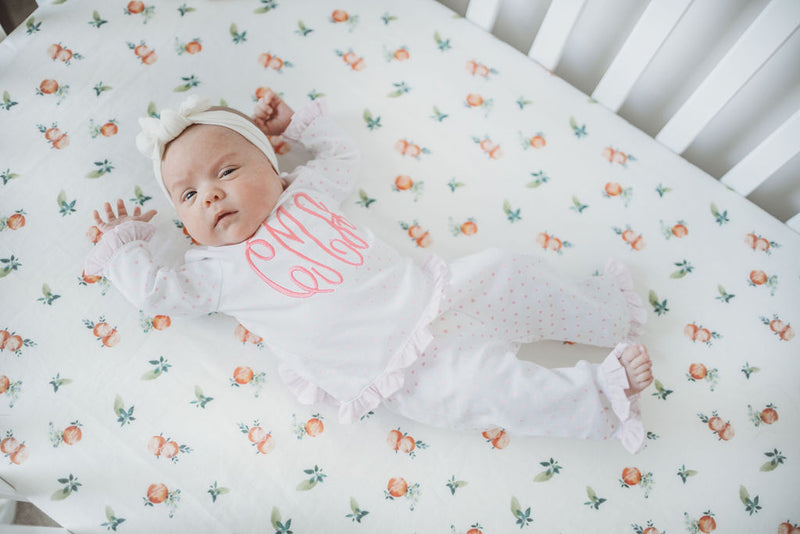 Magnolia Baby Pink Gingham Dots 2 Piece Pajama Set