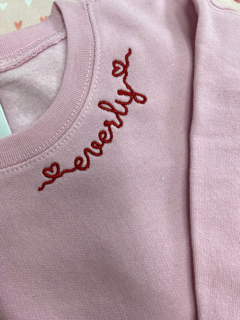 Toddler/Youth Valentine's Day Collar Name with Hearts Sweatshirt
