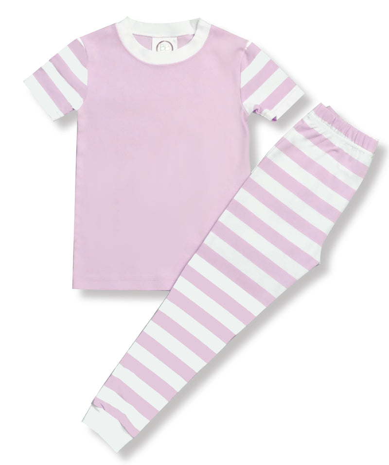 Monogram Applique Spring Striped Pajamas