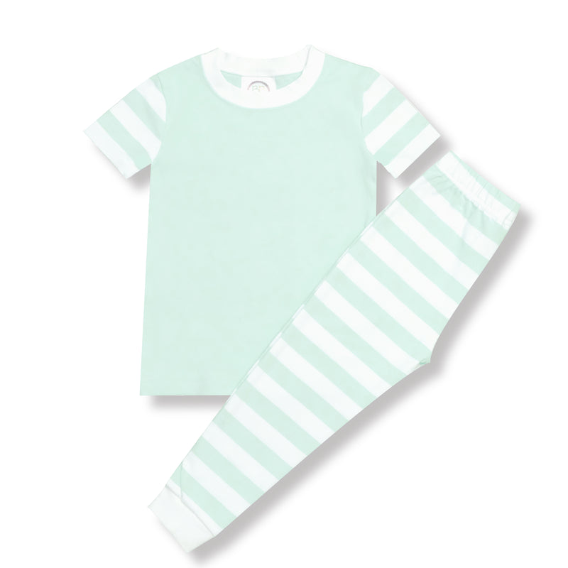 Monogram Applique Spring Striped Pajamas